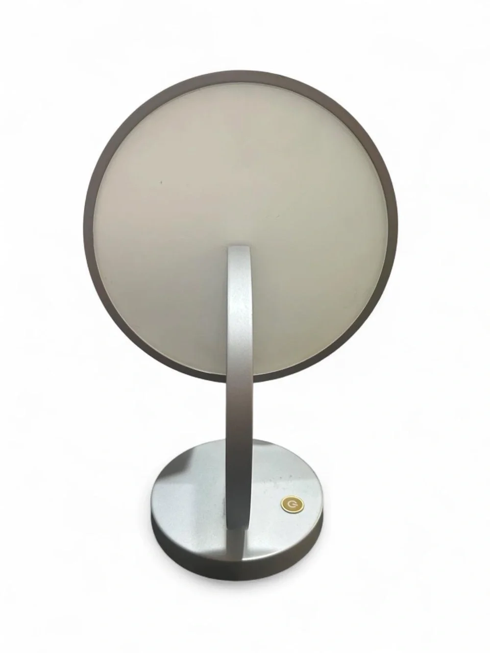 Modern Silver Eclipse Table Lamp Geometric LED Circle Desk Light Needs Cord